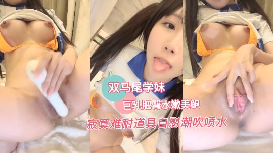 反差婊，双马尾学生妹，寂寞难耐自慰插穴，高潮喷尿，淫叫连连-自拍