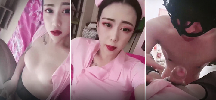 国产TS系列极品美妖彤彤粉红小护士激操老板颜射人妖